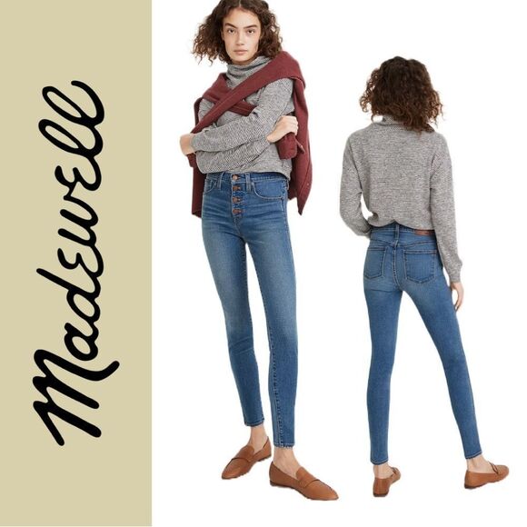Madewell Women’s 10” Rise Skinny Button Front‎ Jeans - Size 27 - Picture 1 of 4